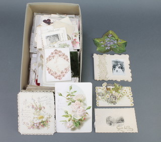 A collection of Victorian and later greetings cards