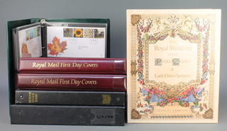 A 1981 Stanley Gibbons album of Commonwealth stamps, a Royal Naval stamp collection, a black folder of used GB stamps and 3 stockbooks of GB first day covers 