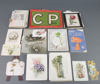 Three Carter Paterson rectangular call cards and a collection of various postcards etc
