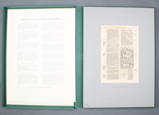 Folio Society, original leaves from English books 