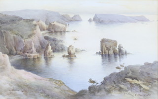 E S Cheeswright, watercolour, signed, an English coastal view 11" x 17" 