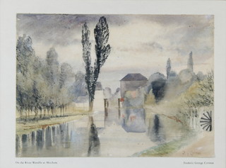 F G Cotman, watercolour, signed, "On The River Wandle at Mitcham" 7" x 9 1/2" 