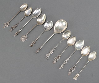 A collection of Continental silver spoons 134 grams
