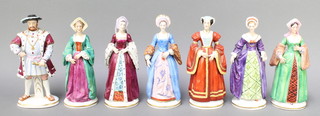 A set of 20th Century German porcelain figures of King Henry VIII and his 6 wives 
