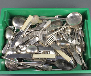 A quantity of plated cutlery 
