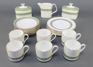 A Royal Doulton Rondelay part coffee set comprising milk jug, 2 sugar bowls, 6 coffee cans, 6 saucers and 6 side plates 