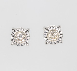 A pair of 9ct yellow gold single stone diamond ear studs approx. 0.48ct 
