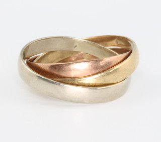 A 9ct 3 colour gold ring 4.6 grams size R