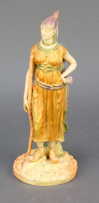 A Royal Worcester blush porcelain figure of a Romanian lady no.1243 modelled by Hadley 8 1/2" 