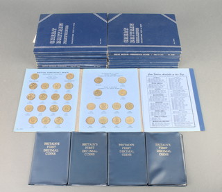 A collection of pre-decimal UK coins and 4 decimal coin sets