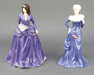 Two Royal Worcester figures Diamonds and Tiaras CW851 no.334/2950 10" and Chloe CW836 no.188/4950 9 1/2", both boxed and with certificates 