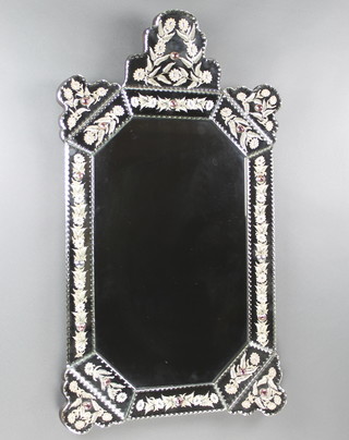 A Venetian style arch shaped cut glass mirror 35"h x 19 1/2"w  