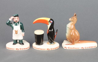Three Carltonware Guinness figures - My Goodness My Guinness Zoo Keeper, Toucan and Kangaroo