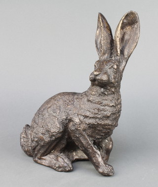 A bronze figure of a seated hare 13" 