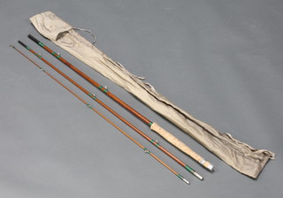 A Hardy 3 piece Glasskona 9' 3 section fly fishing rod 