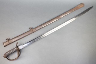 An 1821 light cavalry patent sword complete with scabbard.