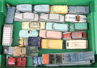 Two Dinky No.50 Rolls Royce Silver Reef, do. 238 Jaguar Type D, 2 Morris 10 Capstan delivery vans and other Dinky models, all play worn 
