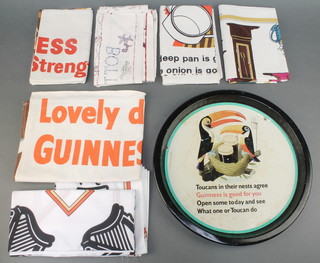 A round Guinness advertising tray marked Toucan's in their nest agree Guinness is good for you 12 1/2", 2 Guinness headscarves and 5 Guinness tea towels - Lovely Day for a Guinness, Guinness For Strength, Battle of Guinness 1966, Draft Guinness and Deep Pan is Good for Frying, the Onions is Good for the Stew, This Thing is Good for the Drying and Guinness is good for You together with a Schaeffer Guinness pen