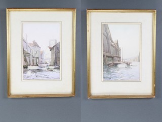Arnold Berry, watercolours a pair, studies of Shoreham by Sea, 12" x 18"  