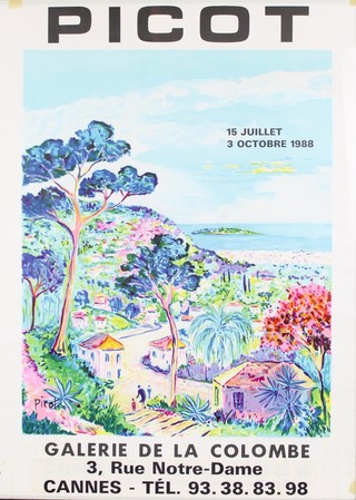 A poster "Picot" exhibition poster for Gallerie de La Colombe Cannes 27" x 20" 
