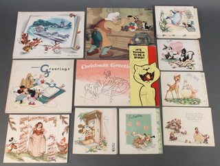 Walt Disney, a quantity of Christmas cards 