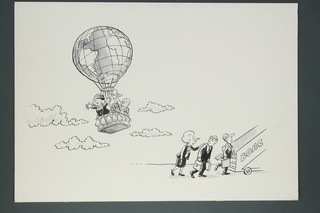 Les Gibbard (1925-2010), pen and ink cartoon sketches for BBC TV On The Record, political sketches x 7, unframed 