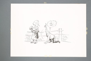 Les Gibbard (1925-2010), pen and wash cartoon sketches, political subjects x 9 