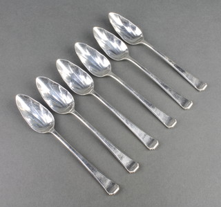 A set of 6 silver Art Deco grapefruit spoons Sheffield 1938, 148 grams 