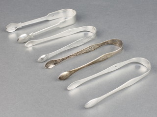 A pair of WIlliam IV silver sugar nips by Peter and Ann Bateman and 3 other pairs
