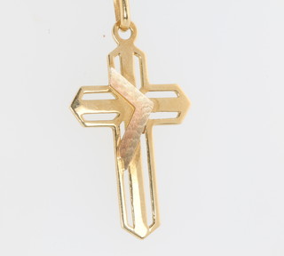 An 18ct yellow gold cross on a ditto necklace 7.5 grams