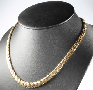 An 18ct yellow gold flat link necklace 19 grams 