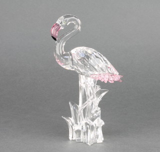 A Swarovski Crystal figure of a flamingo 5 3/4" boxed