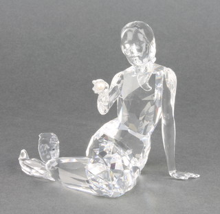 A Swarovski Crystal figure of a mermaid 4" boxed