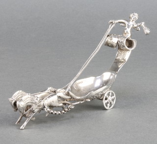 A Continental silver model of an angel driven carriage 6" 