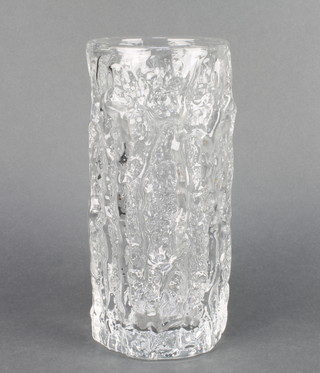 A Whitefriars clear glass knobbly vase 9" 
