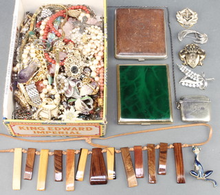 A Mexican silver brooch and minor costume jewellery