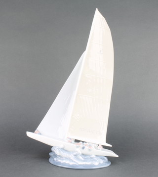 A Lladro figure of a yacht 14" 