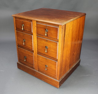 A 19th Century mahogany chest of 6 short drawers, raised on a platform base 30 1/2"h x 27"w x 24"d (made up) 