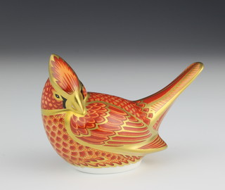 A Royal Crown Derby Imari pattern paperweight  American Cardinal with gold stopper limited edition of 2500 4" 