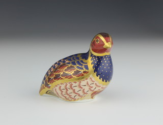 A Royal Crown Derby Imari pattern paperweight Pheasant with gold stopper Limited edition 4" 