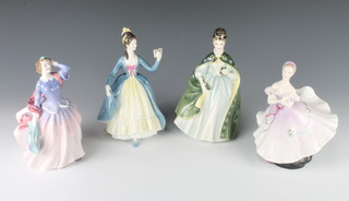 Four Royal Doulton figures - Blithe Morning HN2021 7", Premiere HN2343 8", The Ballerina HN2116 7 1/2" and Leading Lady HN2269 8" 