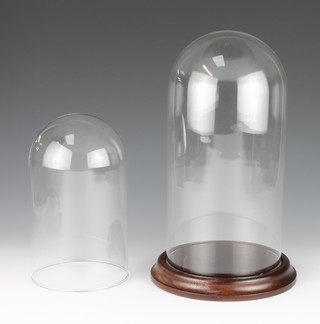 A clear glass dome 8", a do. 10 1/2" with stand 