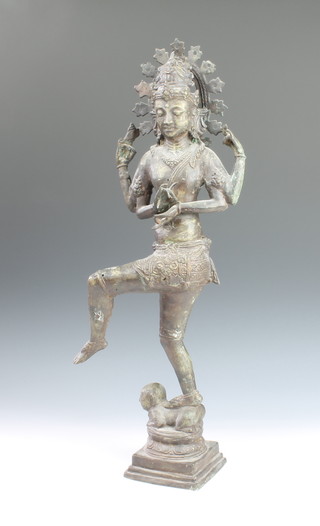 An Eastern bronze figure of a dancing deity 25"
