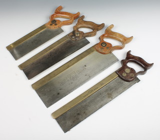 3 tenon saws by Tyzack Sons & Turner together with 1 other by E Garlick & Sons 