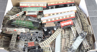 A Hornby Dublo 3 rail locomotive Silver King and tender, do. tank engine, various rolling stock, rails etc  
