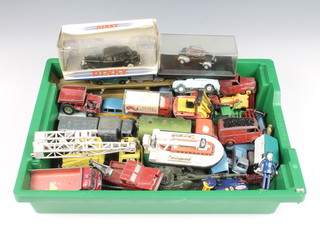 A Dinky Super Toys low loader no.986, a model Dinky Austin Devon and various model toy cars