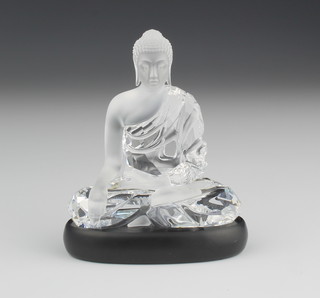 A Swarovski Crystal figure of  seated Buddha 3 1/2", boxed