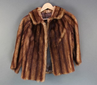 A lady's mink three-quarter length fur jacket (slight moult) together with a mink stole 
