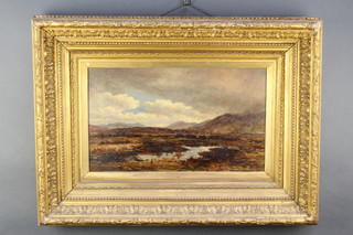 James A Aitken (1846-1930), oil on canvas signed, extensive Scottish landscape on canvas 11 1/2" x 19 1/2" 