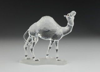 A Swarovski Crystal figure of a standing camel boxed, 4" 